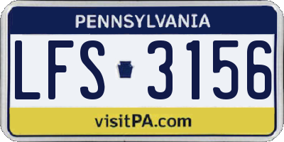 PA license plate LFS3156