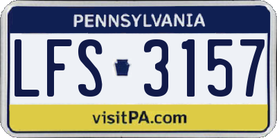 PA license plate LFS3157