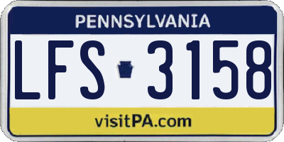 PA license plate LFS3158