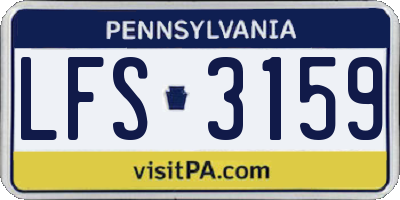 PA license plate LFS3159