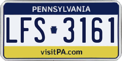 PA license plate LFS3161