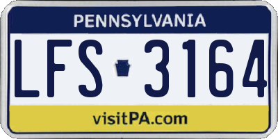 PA license plate LFS3164