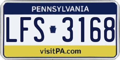 PA license plate LFS3168