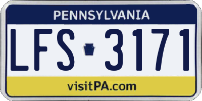 PA license plate LFS3171
