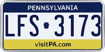 PA license plate LFS3173