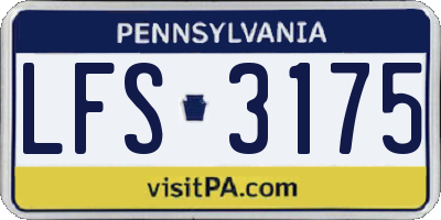 PA license plate LFS3175