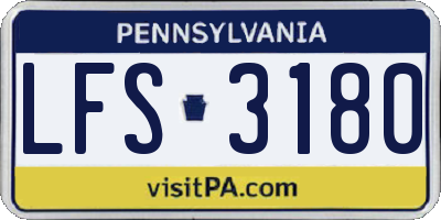 PA license plate LFS3180
