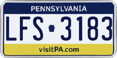 PA license plate LFS3183