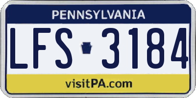 PA license plate LFS3184
