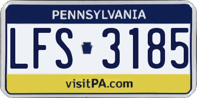 PA license plate LFS3185
