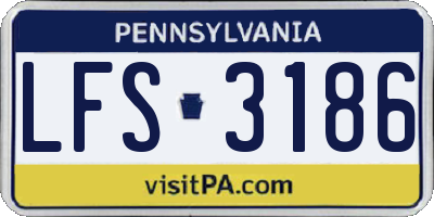 PA license plate LFS3186
