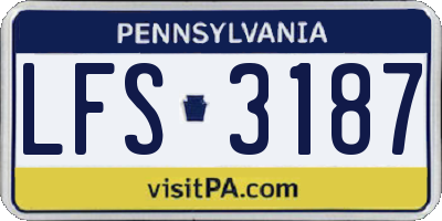 PA license plate LFS3187