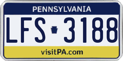 PA license plate LFS3188