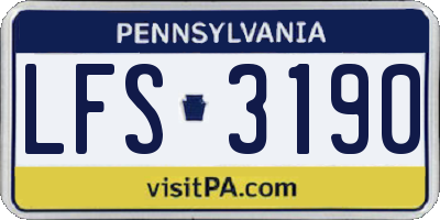 PA license plate LFS3190