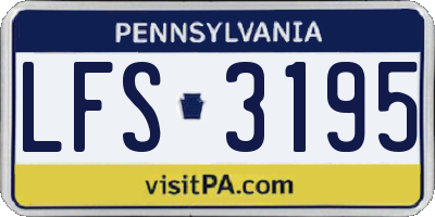 PA license plate LFS3195