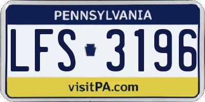 PA license plate LFS3196