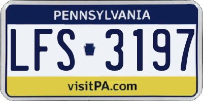 PA license plate LFS3197