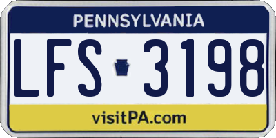 PA license plate LFS3198