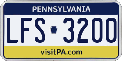 PA license plate LFS3200