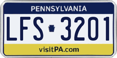 PA license plate LFS3201