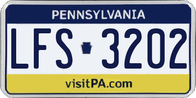PA license plate LFS3202