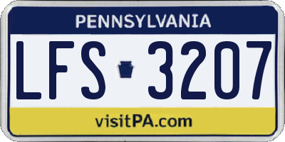 PA license plate LFS3207