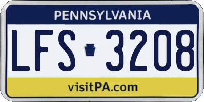 PA license plate LFS3208
