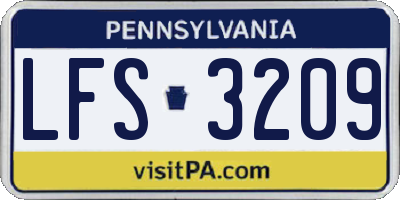 PA license plate LFS3209