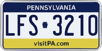 PA license plate LFS3210