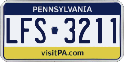 PA license plate LFS3211