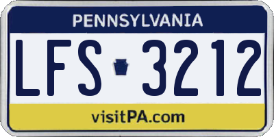 PA license plate LFS3212