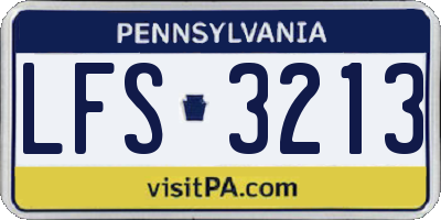 PA license plate LFS3213