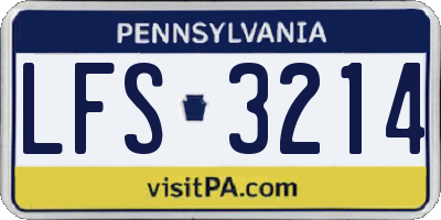 PA license plate LFS3214