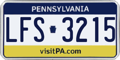 PA license plate LFS3215
