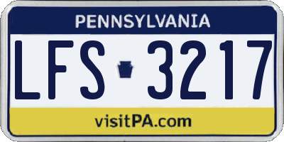 PA license plate LFS3217
