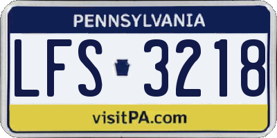 PA license plate LFS3218