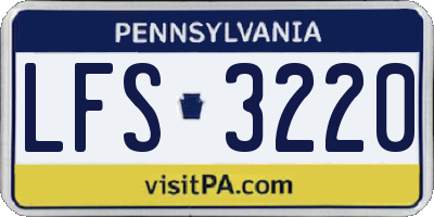 PA license plate LFS3220