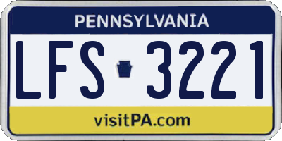 PA license plate LFS3221