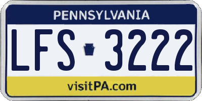 PA license plate LFS3222