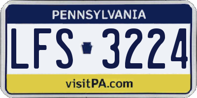 PA license plate LFS3224