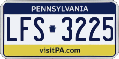 PA license plate LFS3225