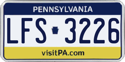 PA license plate LFS3226