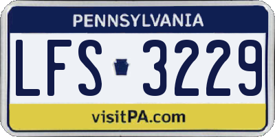 PA license plate LFS3229