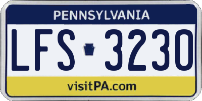 PA license plate LFS3230
