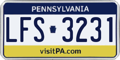 PA license plate LFS3231