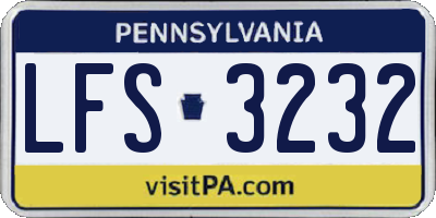 PA license plate LFS3232