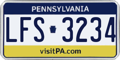 PA license plate LFS3234
