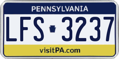 PA license plate LFS3237