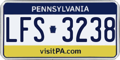 PA license plate LFS3238
