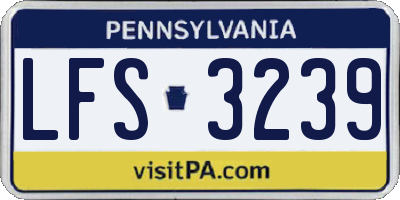 PA license plate LFS3239